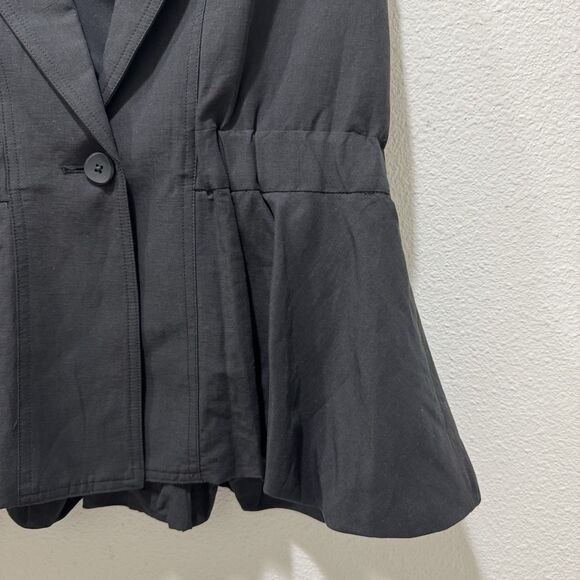 Ulla Johnson Beatriz Cotton Linen Silk Blend Vest Blazer Top Black Sz M - Picture 4 of 9